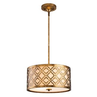 Netlighting Arabella 2 Light Medium Round Ceiling DuoMount Pendant Gold E27
