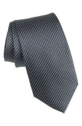 Duchamp Textured Neat Silk Tie in Navy at Nordstrom Rack