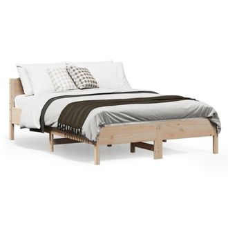 vidaXL Estructura De Cama Sin Colch&oacute;n Madera Maciza De Pino 135x190 Cm Vidaxl