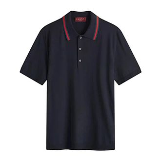 Gucci Polo Shirts, male, Blue, Size: M Polo