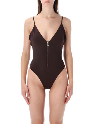 The Attico Dark Brown Solid Swimwear