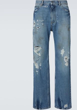 Dolce & Gabbana Distressed wide-leg jeans