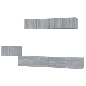 Berkfield Home 5 Piece TV Cabinet Set Grey Sonoma Engineered Wood