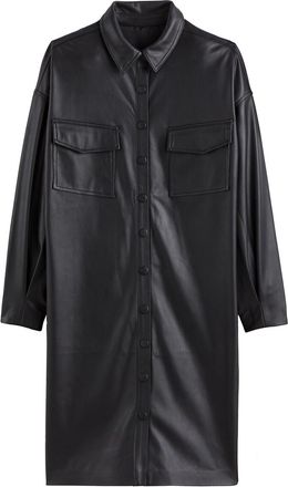 La Redoute Collections Hemdjurk met lange mouwen in simili