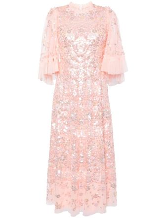 Needle & Thread Abito Garden Delight con paillettes - Rosa
