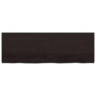 Berkfield Home Table Top Dark Grey 180x60x(2-4) cm Treated Solid Wood Oak