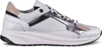 Moorer Leren low-top sneakers met metallic vlakken - Wit