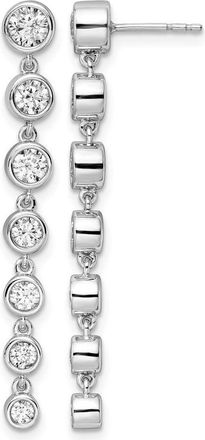 Diamond2Deal 14K White Gold 1 1/2 ct Lab Grown Diamond Graduated Dangle Earring