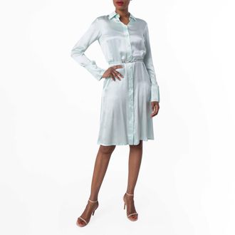 Bally Long-Sleeved Silk Shirt Dress