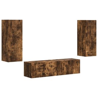 vidaXL Conjunto De Mueble De Tv 2 Pcs Roble Ahumado Vidaxl