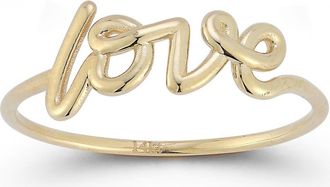 Ember Fine Jewelry 14K Gold Love Script Ring at Nordstrom Rack, Size 6