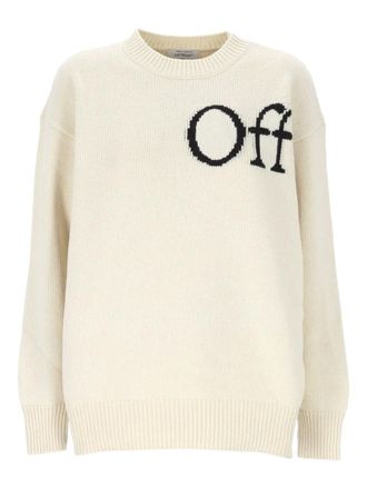 Off-white logo-intarsia wool sweater - women - Virgin Wool - M