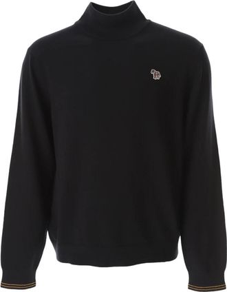 Paul Smith Zebra Rollneck Sweater - Heren - Coltruien - Zwart - XL - Katoen - Truien & Vesten