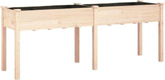 vidaXL Planter with Liner 203x53x76 cm Solid Wood Fir vidaXL