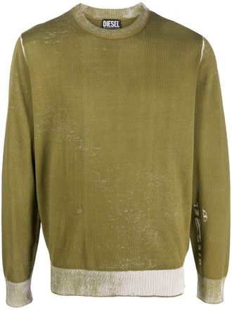 Diesel K-Larence faded-effect jumper - men - Cotton - S - Green