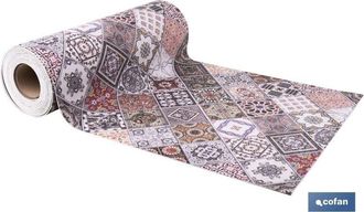 cofan Cofan - Rollo De Alfombra Vin&iacute;lica Semirr&iacute;gida (20 Metros) De 52cm De Ancho Con Dise&ntilde;o Geom&eacute;trico