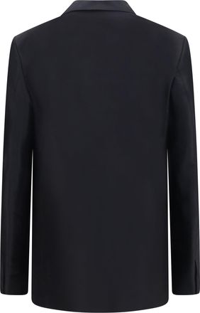 Gucci Womens Silk Faille Jacket Black