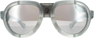 Moncler Oval Mens Grey Smoke Mirror Sunglasses - One Size