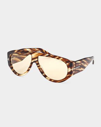 Tom Ford Patterned Round Acetate Sunglasses