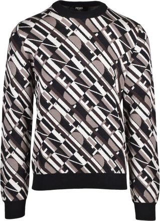 Fendi Truien & Vesten, Heren, Veelkleurig, L, Wol, Pullover met ronde hals