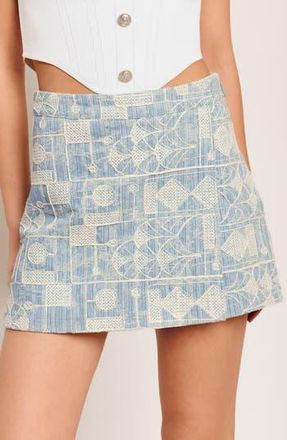Flying Tomato Embroidered Skort in Light Blue at Nordstrom Rack, Size Medium