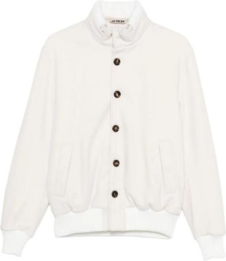 Kired Bomberjack met knoopsluiting - Heren - Bomber jackets - Wit - XL - Katoen - Jassen
