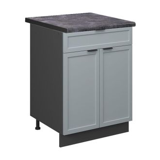 Vicco Mueble Bajo De Cocina Fame-line, Azul Claro-gris, 60 Cm Con Caj&oacute;n, Et Antracita, Vicco