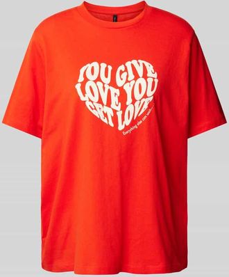 Vero Moda Loose Fit T-Shirt mit Statement Print Modell VALERIE in Rot, Größe XS