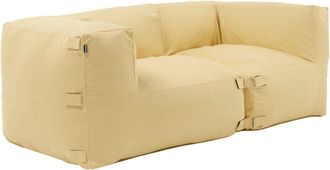 Oviala Conjunto de jardín modular con 2 sillones esquineros amarillo claro