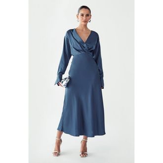 Willa Glades Maxi Dress in Steel Blue at Nordstrom, Size 14