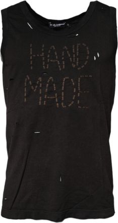 Dolce & Gabbana Mens Black Sleeveless Round Neck Tank T-Shirt Cotton