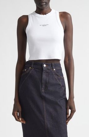 Givenchy Crop Racerback Tank in White at Nordstrom, Size X-Large
