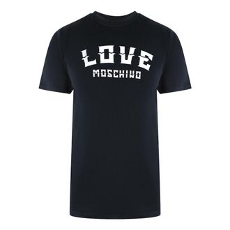 Love Moschino Heren Vet Logo T-Shirt (Zwart)