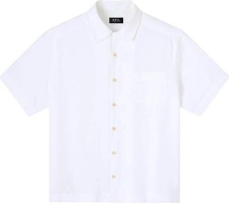 A.P.C. Jude Shirt - Heren - Korte mouwen Overhemden - Wit - M - Katoen - Overhemden