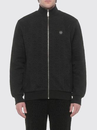 Philipp Plein Felpa con zip in misto cotone monogram Philipp Plein