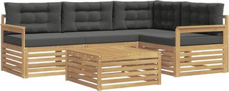 vidaXL Conjunto De Sof&aacute;s De Exterior 6 Uds. Blanco Y Antracita Vidaxl