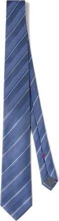 Brunello Cucinelli Gestreepte zijden stropdas - Blauw
