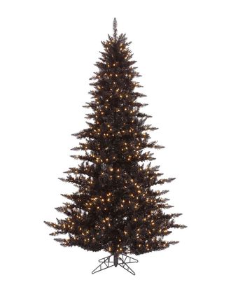 Vickerman 6.5Ft Black Fir Artificial Christmas Tree, Warm White Dura-Lit Led Lights