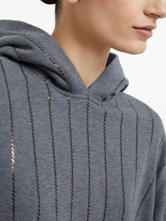 Brunello Cucinelli Womens Sequin-Embellished Hoodie Aw25 W