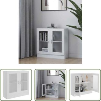 vidaXL vidaXL Armadio con vetrina - Armadietto con Vetrina Bianco 82,5x30,5x80 cm Legno Multistrato