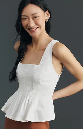 Pilcro Sleeveless Reworked Peplum Top