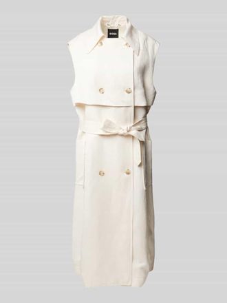 HUGO BOSS Midikleid aus Lyocell-Leinen-Mix Modell Cifasia in Offwhite, Gr&ouml;&szlig;e 46