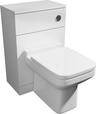 Clifton White 50cm WC Unit Set Includes Square Toilet Seat and Matching Pan