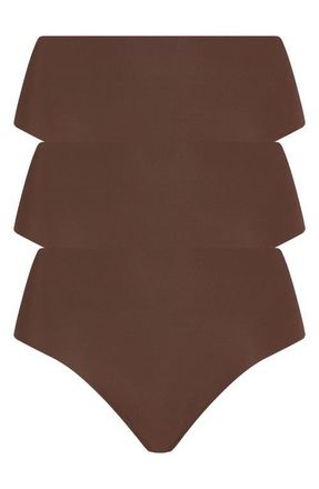 Commando Classic 3-Pack High Rise Thongs in Multi Brown at Nordstrom, Size Medium