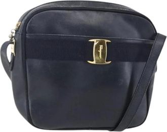 Ferragamo Pre-owned Cross Body Bags, female, Blue, Size: ONE SIZE Pre-owned Leather Cross Body Bag