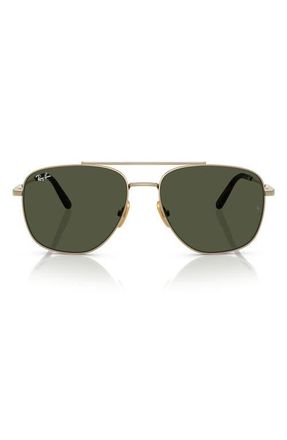 Ray-Ban 59mm Polarized Square Sunglasses in Gold Flash at Nordstrom