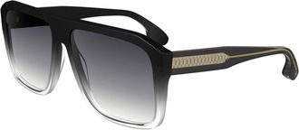 Victoria Beckham Zwart kristal/grijs getinte zonnebril - unisex - Zonnebrillen - Zwart - 59 MM - Accessoires