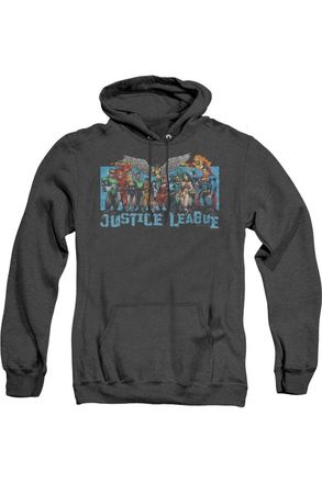 Gildan Justice League of America League Lineup Adult Heather Hoodie / Hooded Sweatshirt