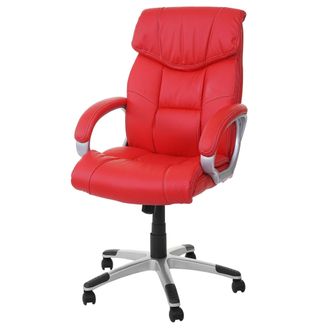 Hhg Hhg - Nunca Usado] Silla De Oficina 052, Silla Giratoria De Direcci&oacute;n, Polipiel, Rojo