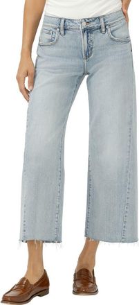 Silver Jeans Co Suki Curvy Raw Hem Ankle Wide Leg Jeans in West End at Nordstrom, Size 25 X 26